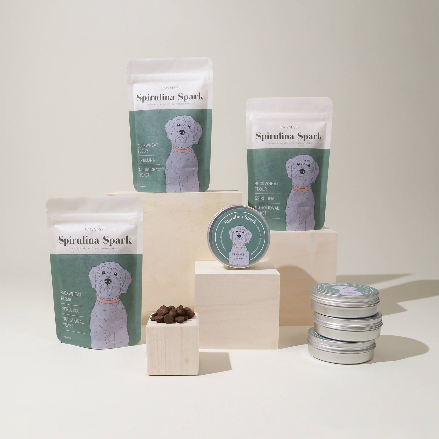 Hundesnacks Spirulina Spark - Pflanzlich & ofengebacken - 35% SALE im Warenkorb