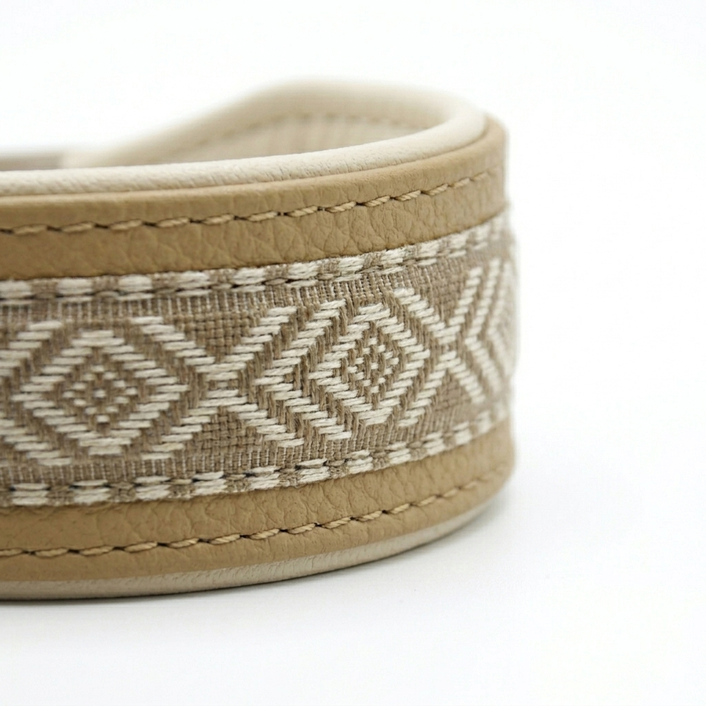 Windhundhalsband HAVANNA aus Nappaleder | Breites gepolstertes Lederhalsband