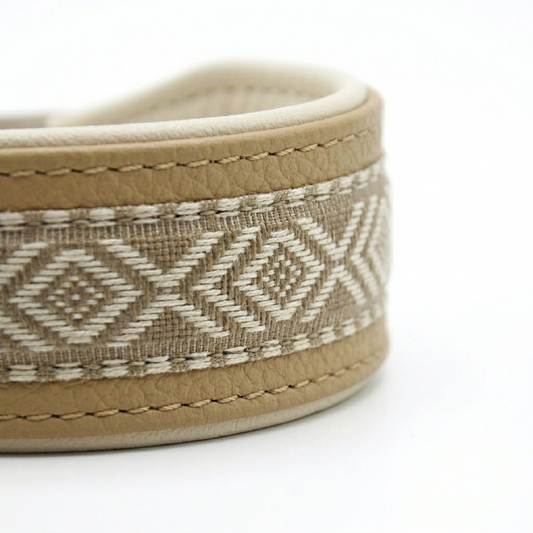 Windhundhalsband HAVANNA aus Nappaleder | Breites gepolstertes Lederhalsband