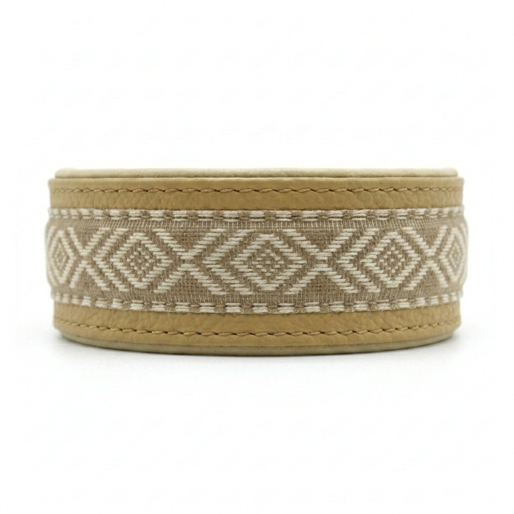 Windhundhalsband HAVANNA aus Nappaleder | Breites gepolstertes Lederhalsband