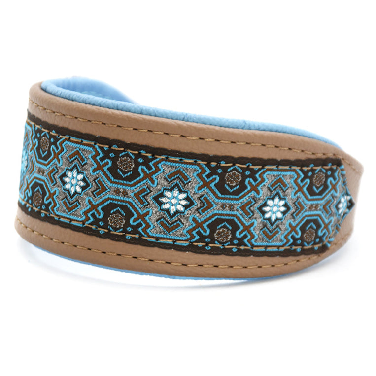 Halsband SKADI | Gepolstertes Windhundhalsband aus Bio-Leder | Breites Lederhalsband