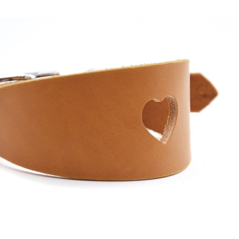 CLASSIC HEART | breites Fettlederhalsband mit Herz 