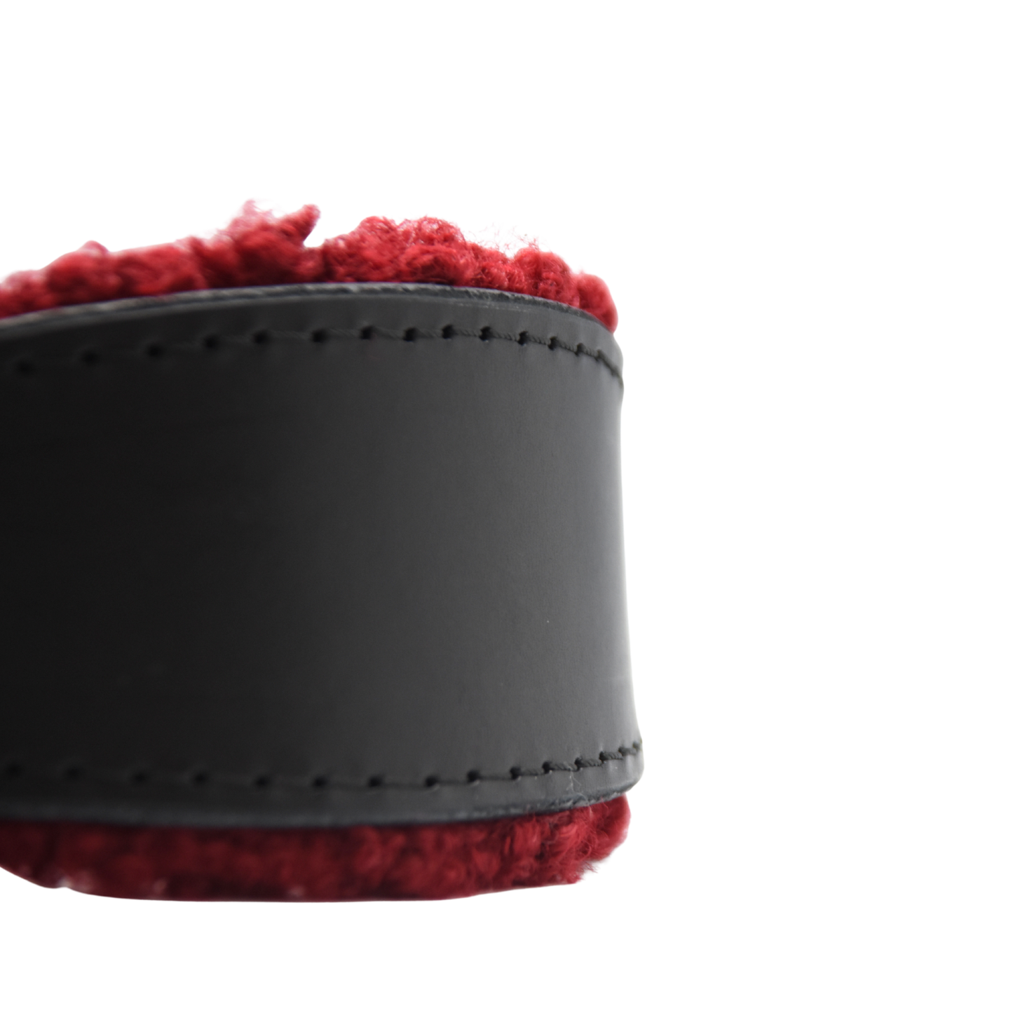 TEDDY Windhundhalsband | gepolstertes Lederhalsband mit Teddyfleece