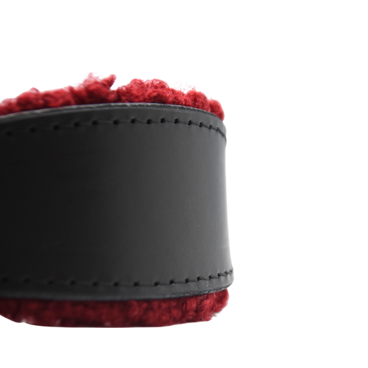 TEDDY Windhundhalsband | gepolstertes Lederhalsband mit Teddyfleece