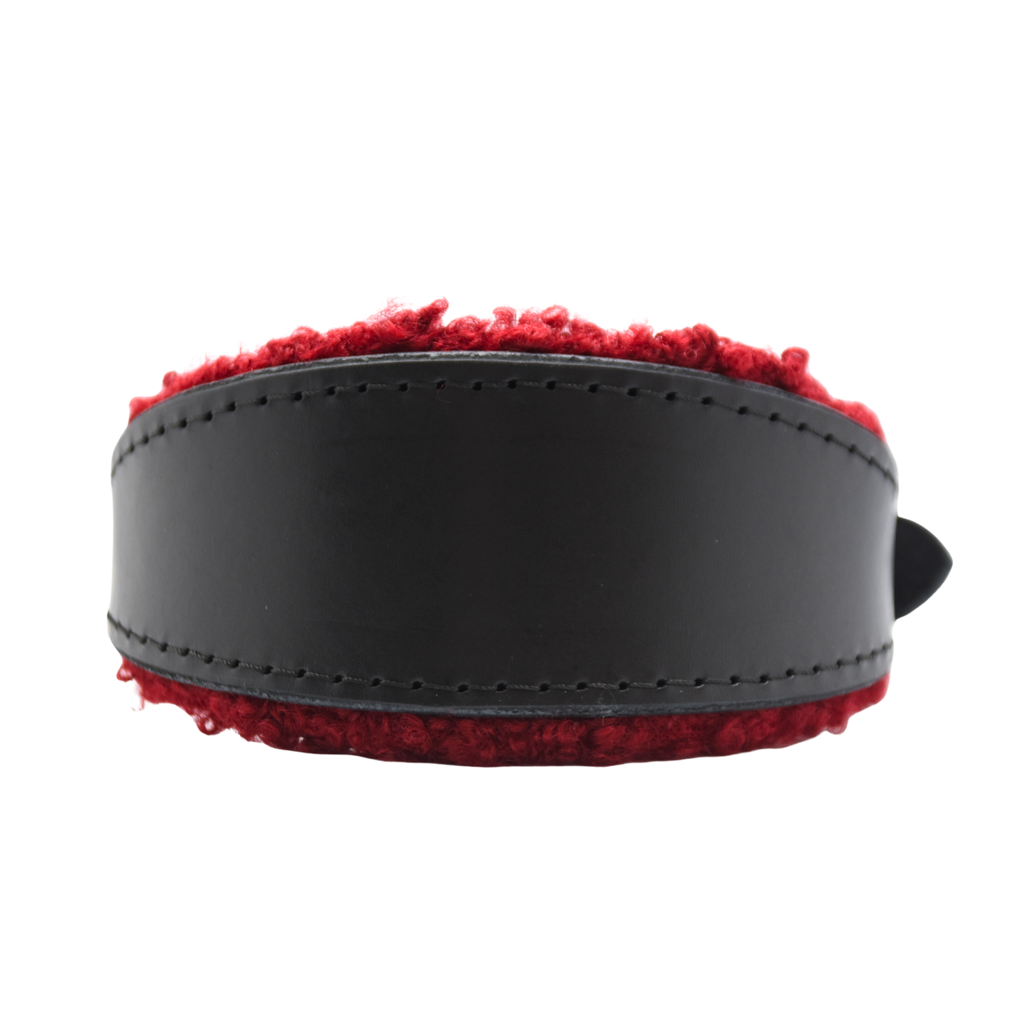 TEDDY Windhundhalsband | gepolstertes Lederhalsband mit Teddyfleece