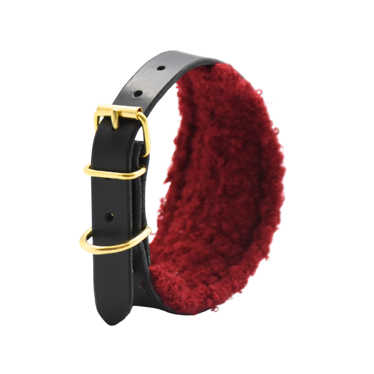 TEDDY Windhundhalsband | gepolstertes Lederhalsband mit Teddyfleece