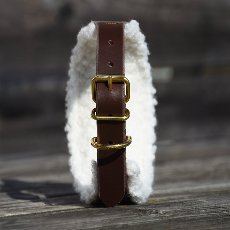 TEDDY Windhundhalsband | gepolstertes Lederhalsband mit Teddyfleece