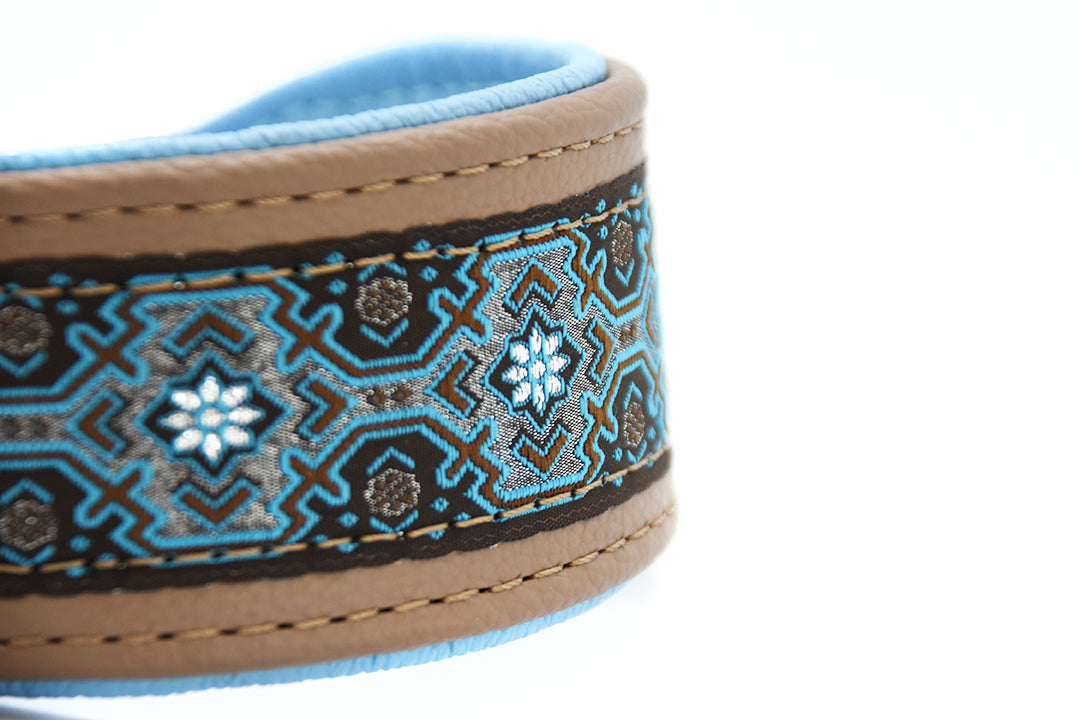 Halsband SKADI | Gepolstertes Windhundhalsband aus Bio-Leder | Breites Lederhalsband