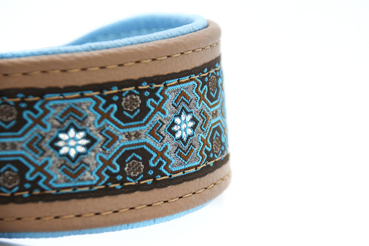 Halsband SKADI | Gepolstertes Windhundhalsband aus Bio-Leder | Breites Lederhalsband